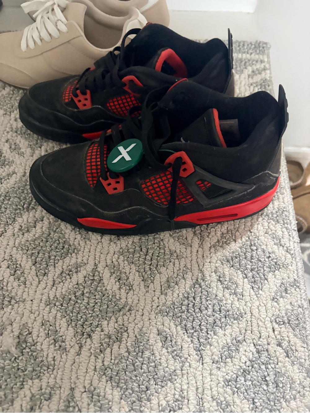 Jordan Men's Black and Red Athletic Sneakers